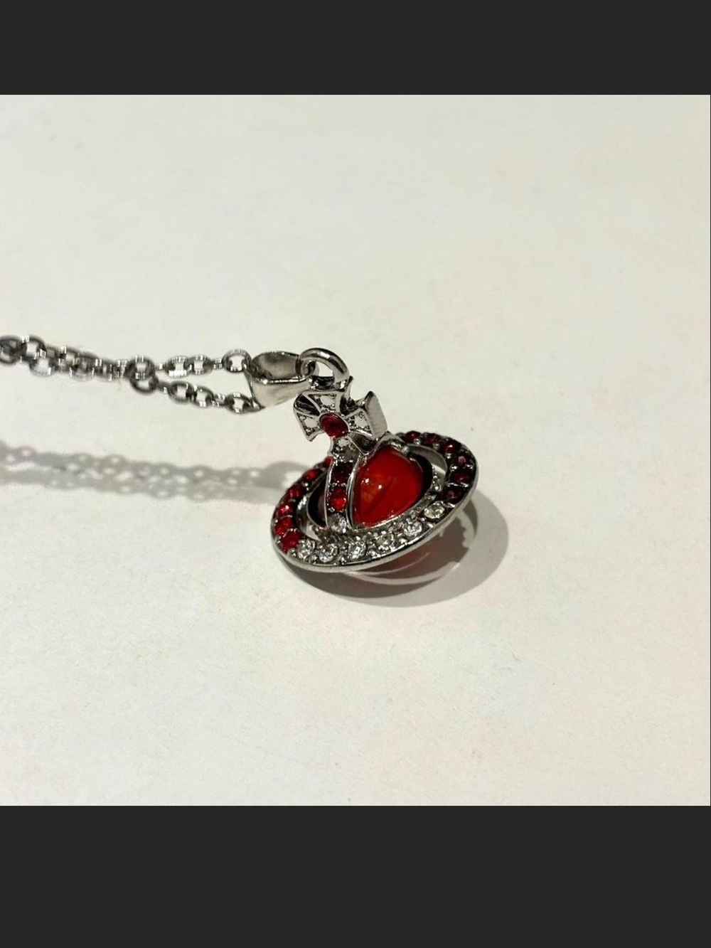 Vivienne Westwood Silver-Tone Red Orb Pendant Necklace